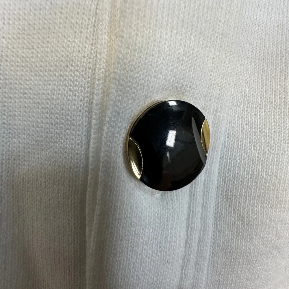 Vintage Fern Wagner‎ Golf Cardigan Mens XL White Embroidered Studded Made in USA